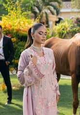 3-PC Unstitched Embroidered Karandi Luxury Winter Collection By Elaf Premium | EWK-7B HUSHPINK